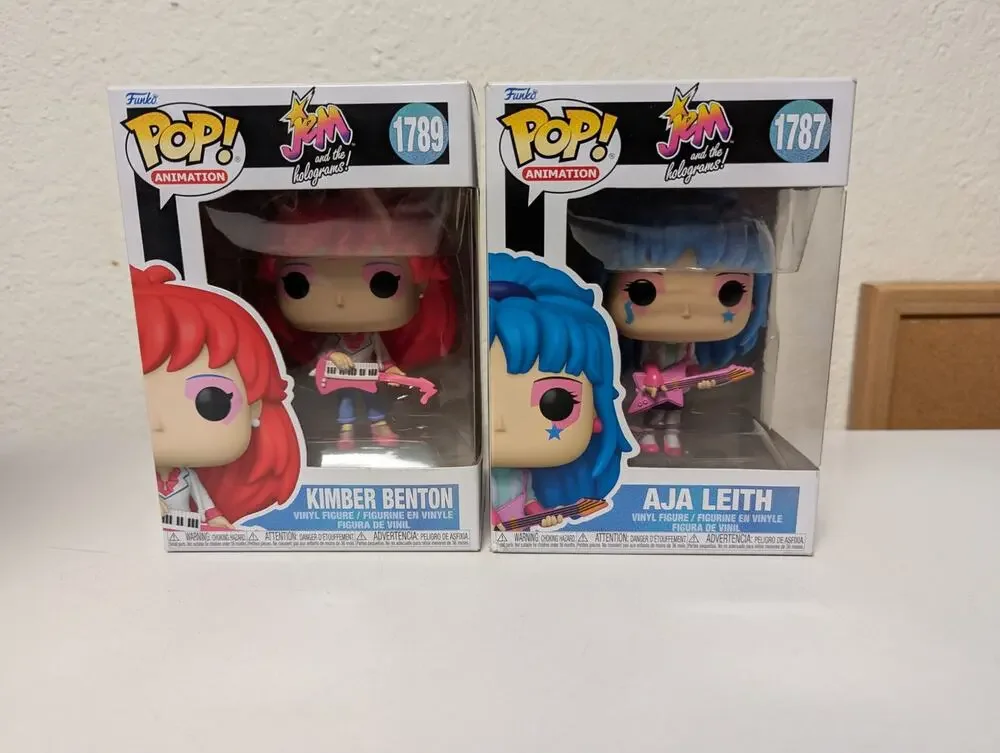 Funko Pop Jem and the Holograms Aja Leith 1787 Kimber Benton 1789 figures in box